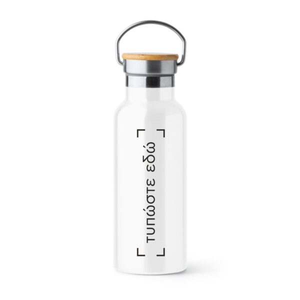 Μπουκάλι λευκό Sublimation με bamboo καπάκι 500ml